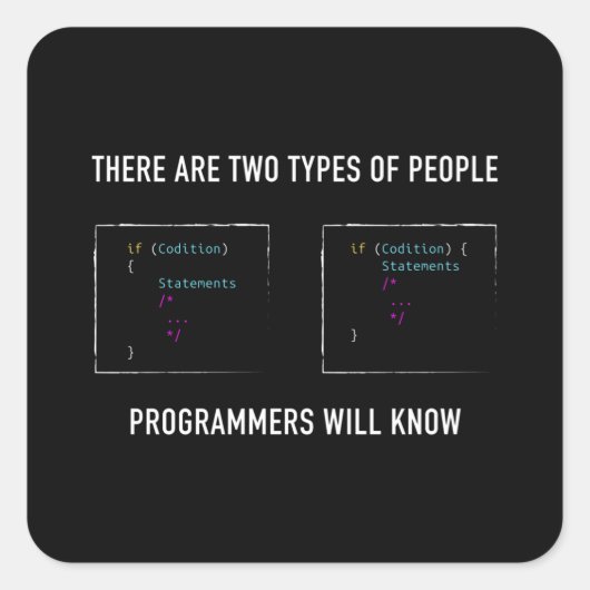 コーディングおもしろいギーク用プログラマギフト スクエアシール (正面)