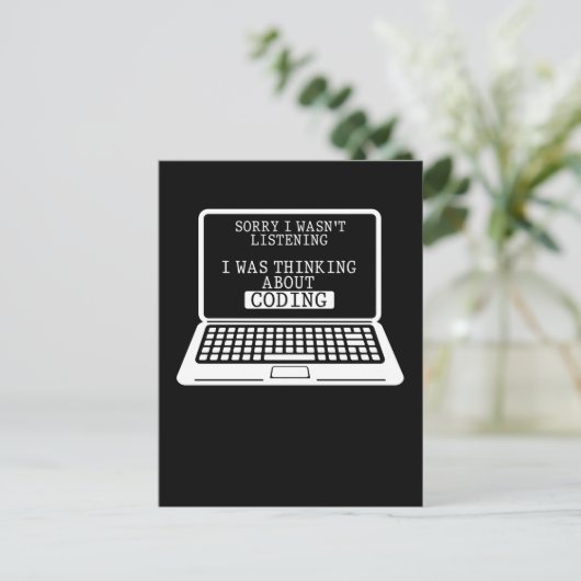 コーディングおもしろいコンピュータエンジニアプおもしろいログラマー ポストカード (スタンド正面)