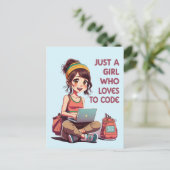 コーディングが大好きな少女 ポストカード (スタンド正面)