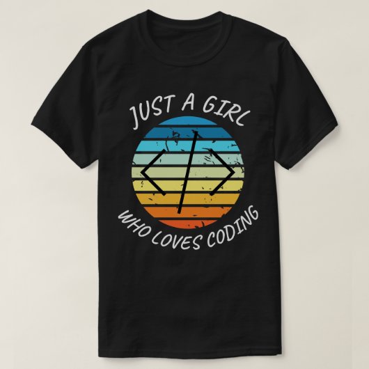 コーディングのガールコーダが大好きな女の子 Tシャツ (デザイン正面)