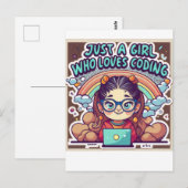 コーディングの女性を愛しているだけのギーク ポストカード (正面/裏面)