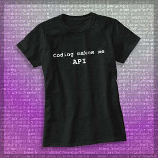 "コーディングは私にAPIを作おもしろいる" (ホワイト文字)女性 Tシャツ