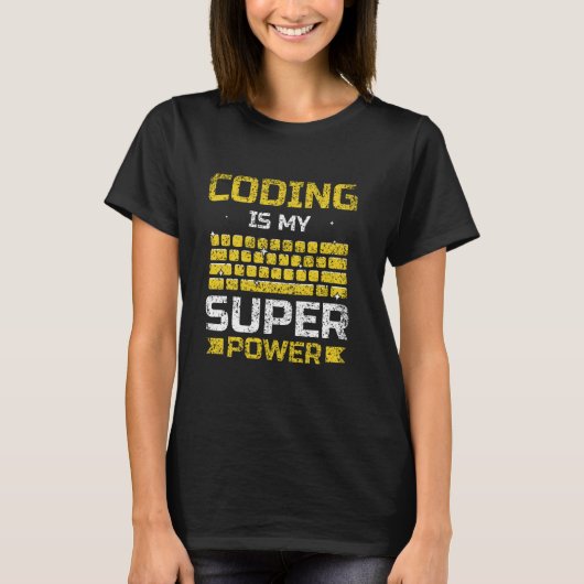 コーディングは私のスーパーパワープログラマコードコーダCodi Tシャツ (正面)