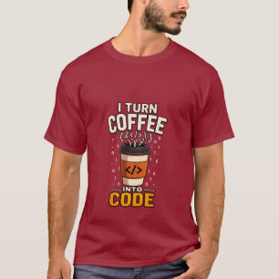 コーディングへのコーヒー プログラマーTシャツ Tシャツ