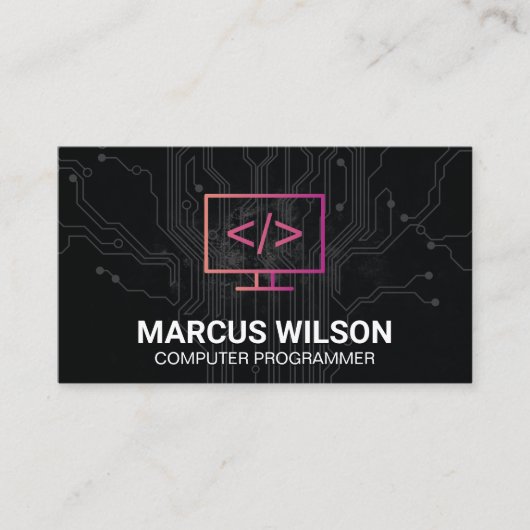 コーディングアイコン | 回路基板 名刺 (正面)
