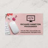 コーディングアイコン | Office宇宙の背景 名刺 (正面)