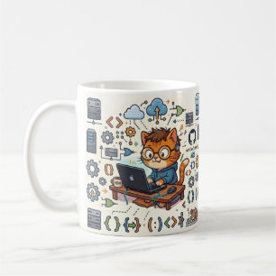 コーディングキャットのデベロッパーマグ コーヒーマグカップ