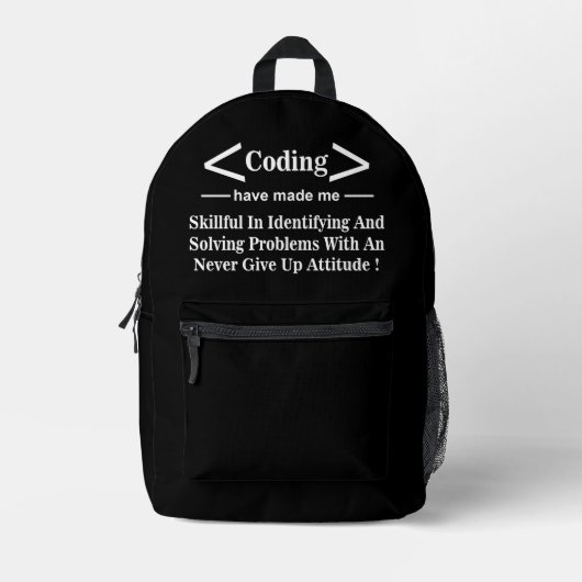 コーディングコーダ開発者プログラマコーディング プリントバックパック (正面)