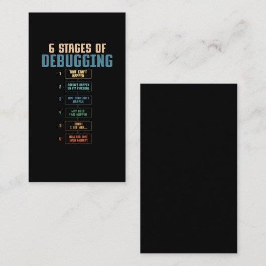 コーディングユーモアデバッグプログラミングバグコーダ 名刺 (正面/裏面)