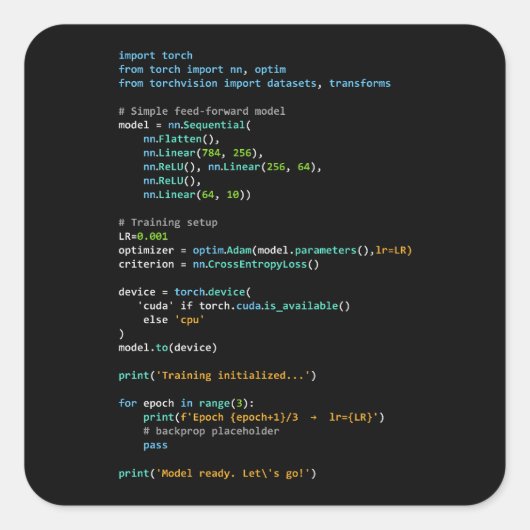 コーディングユーモア - 開発者の論理とテクノロジーの生活 スクエアシール (正面)