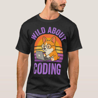 コーディング大好き!コーギーのプログラマーTシャツ Tシャツ