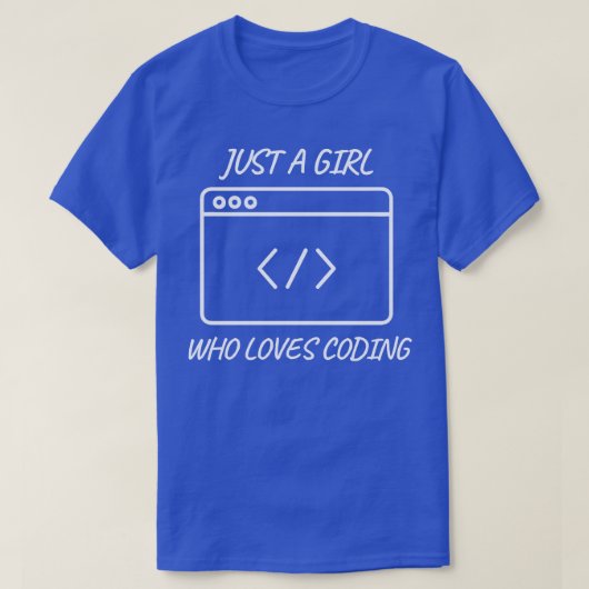 コーディング女の子コーダを愛する女の子1 Tシャツ (デザイン正面)