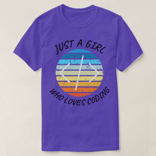 コーディング女の子コーダーホワイトが大好きな女の子 Tシャツ (デザイン正面)