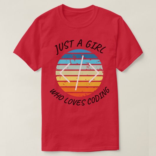 コーディング女の子コーダーホワイトが大好きな女の子 Tシャツ (デザイン正面)