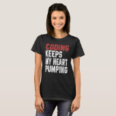 コーディング女性メンズコード開発者プログラミングギーク Tシャツ (正面フル)