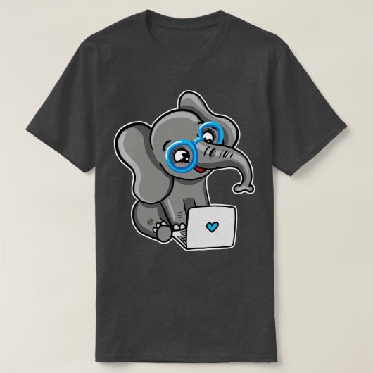 コーディング象 Tシャツ (デザイン正面)