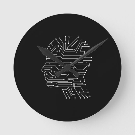 コーディング・コンピュータ・サイエンス・プログラミング・ギフト ラウンド壁時計 (正面)