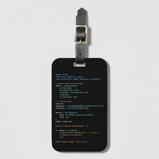 コーディング・ユーモア - 開発者の論理とテクノロジーの生活 ラゲッジタグ (正面縦)