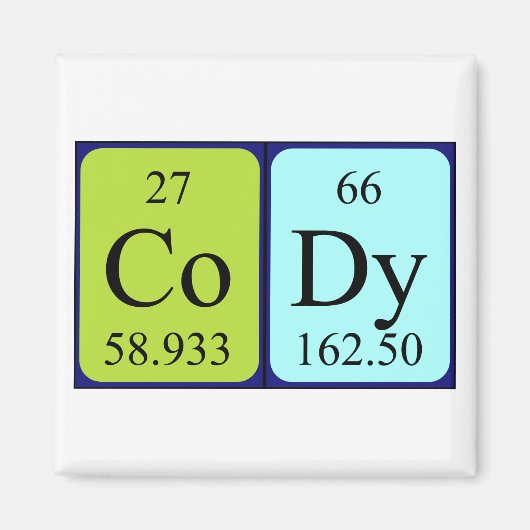 コーディ周期表名磁石 マグネット (正面)