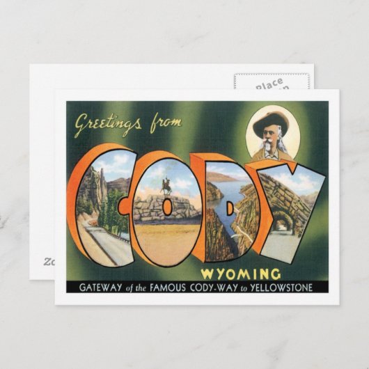 コーディ・ワイオミングUS Cityからの挨拶 ポストカード (正面/裏面)