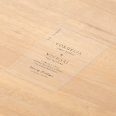 コーデモダンリア結婚式の日付の保存 アクリル招待状 (レイダウン)