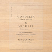 コーデモダンリア結婚式の日付の保存 アクリル招待状 (正面)