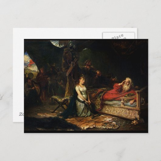 コーデリアとリーア王(キャンバス上に油彩) ポストカード (正面/裏面)