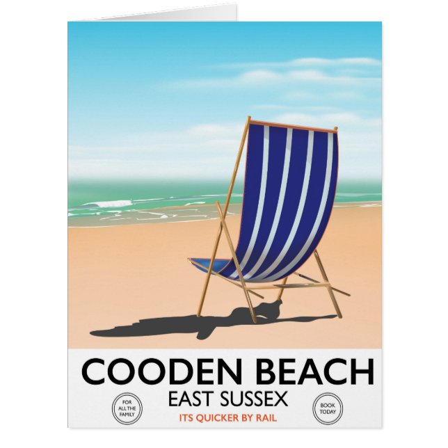 コーデンビーチイーストサセックスヴィンテージ旅行ポスター (正面)