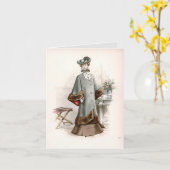 コートのエドワーダ素晴らしーのヴィンテージファッション カード (黄色い花)