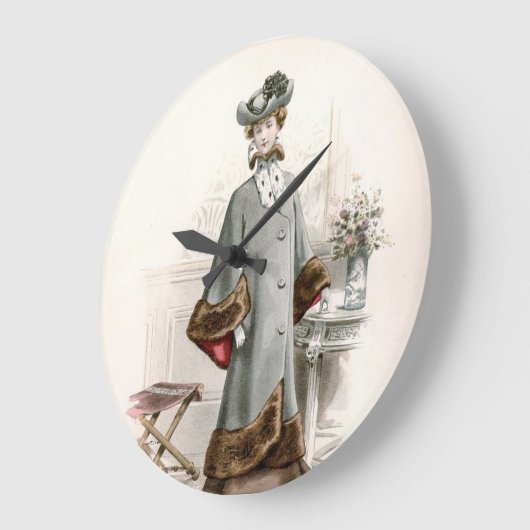 コートのエドワーダ素晴らしーのヴィンテージファッション ラージ壁時計 (傾斜)