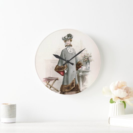 コートのエドワーダ素晴らしーのヴィンテージファッション ラージ壁時計 (ホーム)