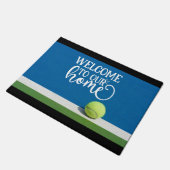 コートのテニスボールは我が家にようこそ ドアマット (アングル)