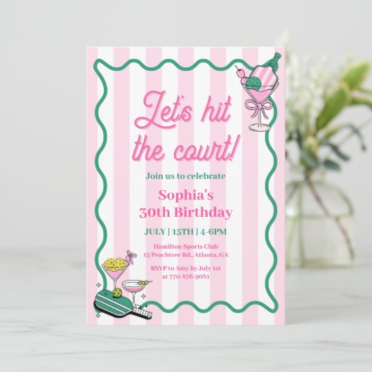 コートのピックボール誕生日を打とう 招待状 (スタンド正面)