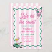 コートのピックボール誕生日を打とう 招待状 (正面/裏面)