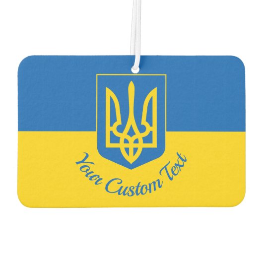 コートの腕との文字を持つウクライナカスタム国旗 カーエアーフレッシュナー (裏面)