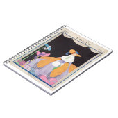 コートを着た女性が登場するヴォーグ誌のカバー ノートブック (左側)