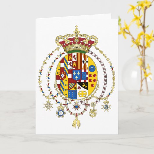 コートアームズ王国の2つのシチリア公式イタリア カード (黄色い花)