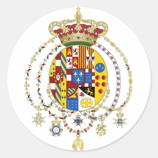 コートアームズ王国の2つのシチリア公式イタリア ラウンドシール (正面)