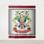 コートオブアームズシルバーナイトシールドドラゴンモノグラム タペストリー (正面)