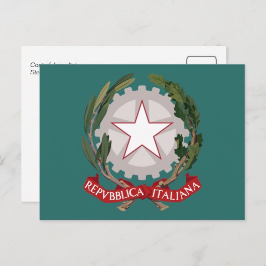 コートオブアームズStemma Italia ポストカード (正面/裏面)