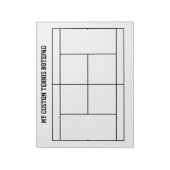 コートカスタムレイアウト付きテニスコースメモ帳 ノートパッド (回転)