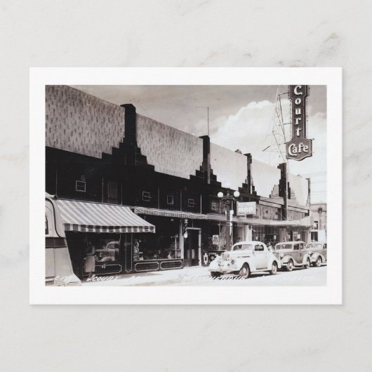 コートカフェ，アルバカーキ，ニューメキシコヴィンテージ ポストカード (正面)