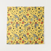 コートサイドドードルズ:ゼブラバスケットボールファンタジア タペストリー (正面(横))