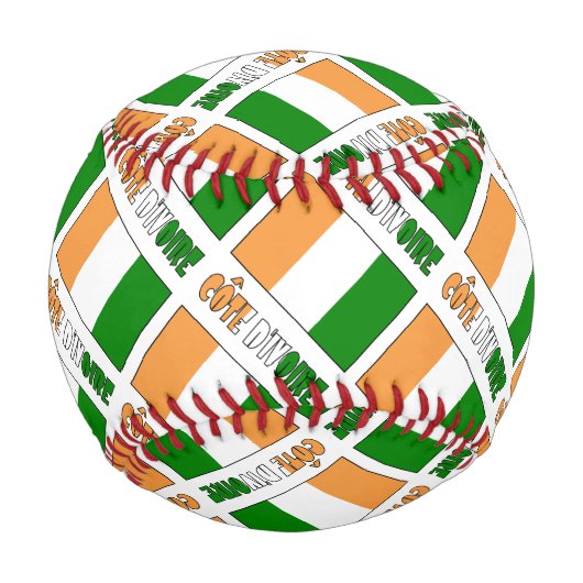 コートジボワールとアイボリー海岸国旗あなたの名前をタイル 野球ボール (裏面)