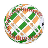 コートジボワールとアイボリー海岸国旗あなたの名前をタイル 野球ボール (正面左)