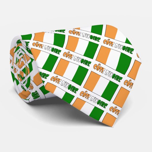 コートジボワールとアイボリー海岸国旗 ネクタイ (ロール)