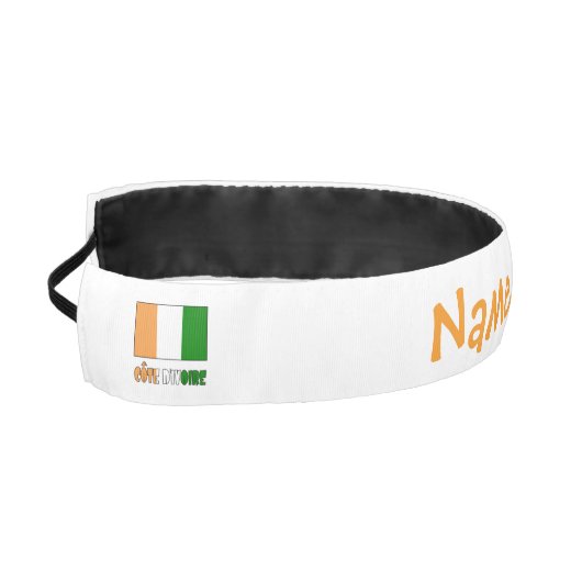 コートジボワールアイボリー海岸国旗オレンジパーソナライズド アスレチックヘッドバンド (左)