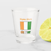 コートジボワールアイボリー海岸国旗オレンジパーソナライズド ショットグラス (正面)