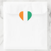 コートジボワール国旗のハートステッカー ハートシール (バッグ)