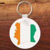 コートジボワール国旗の地図CI キーホルダー (正面)